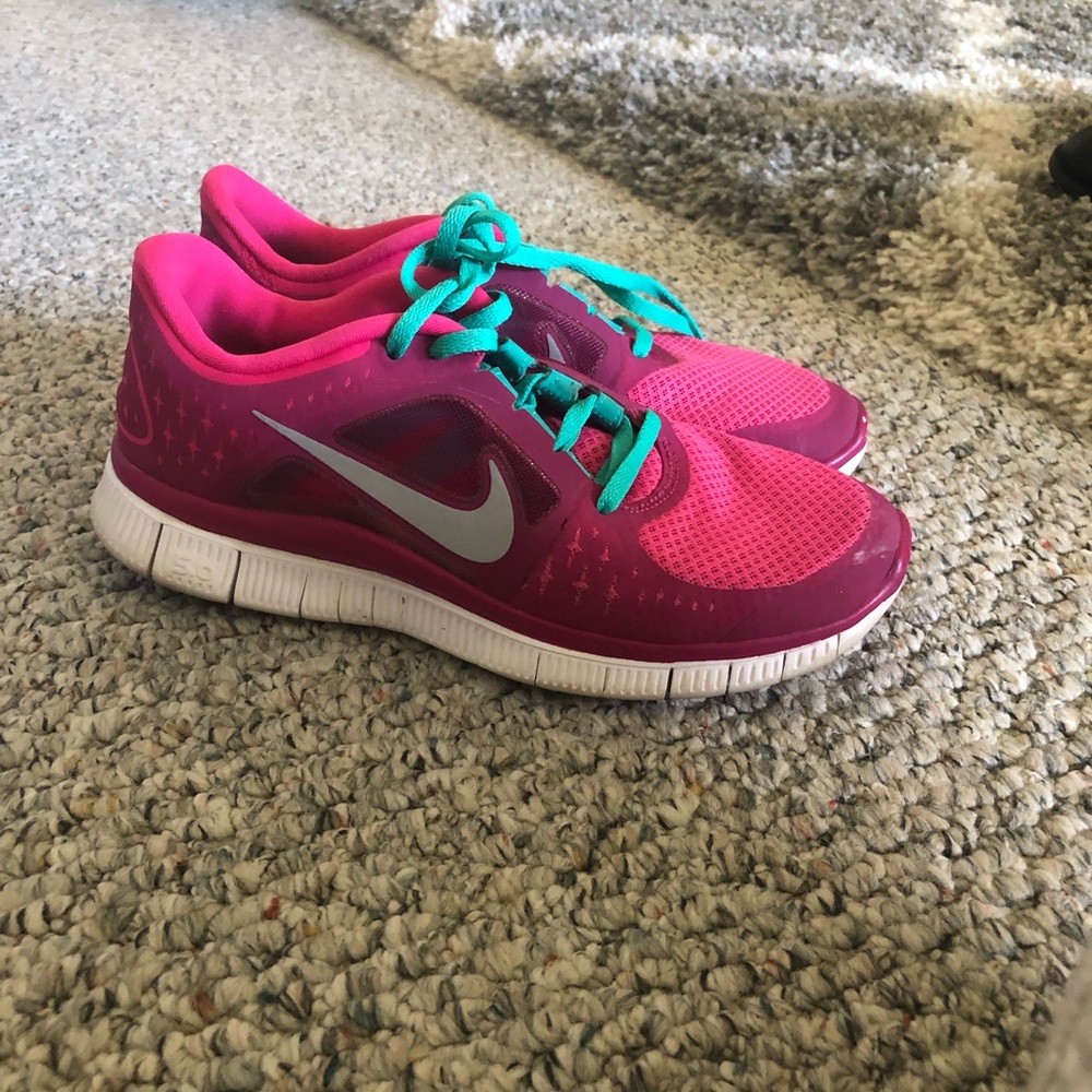 Nike Free run 5.0 hot pink shoes